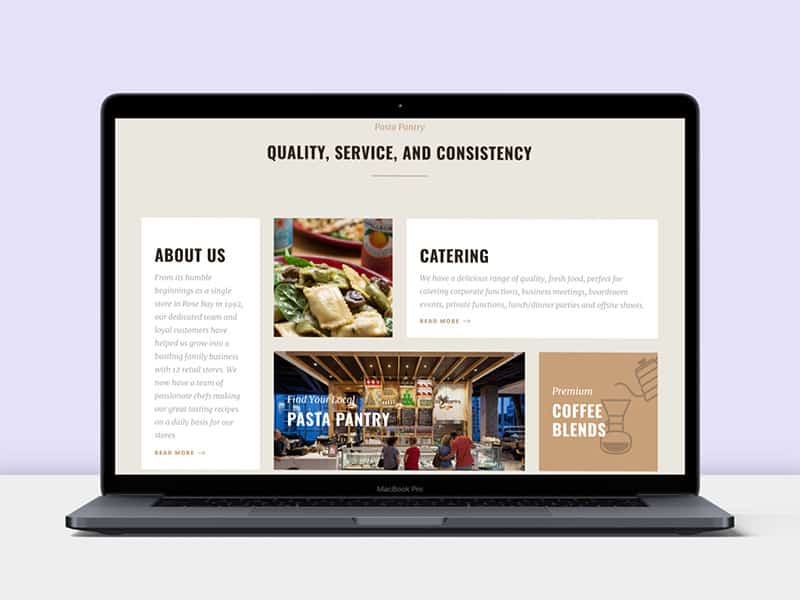 Pasta Pantry Website by Creative Clarity