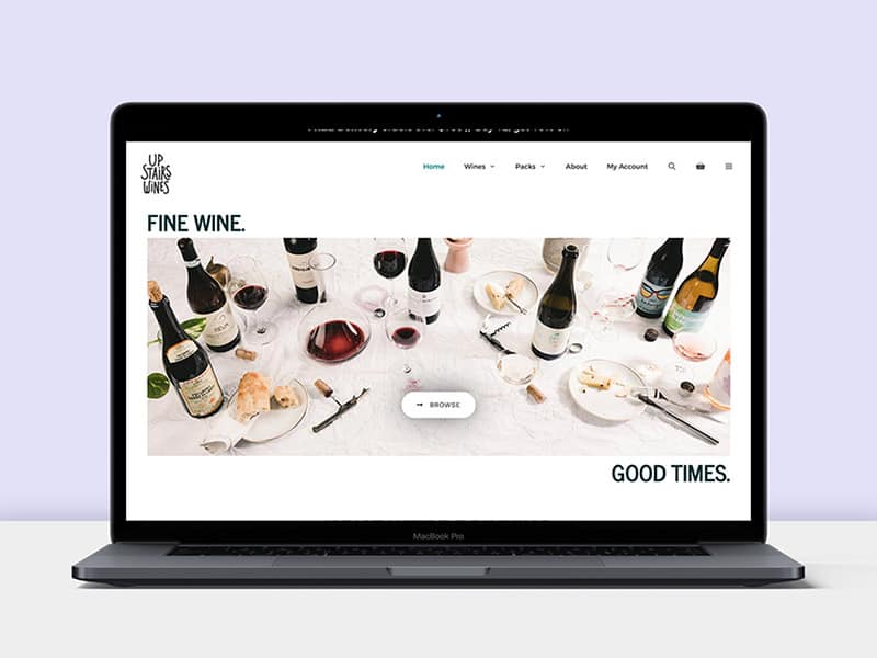 Upstairs Wines Website by Creative Clarity